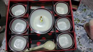 Ceramic Bowl Set with Serving Spoon