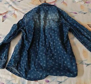 Blue Denim Print Shirt