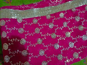 Fully Worked Light Weighted Rani Pink Saree