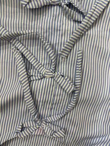 blue stripes korean bow top