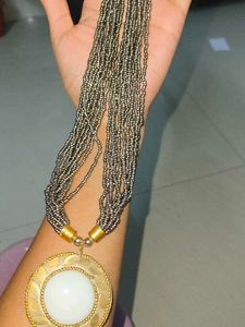 Statement Necklace with Round Pendant