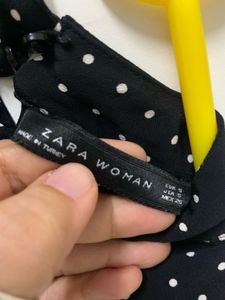 ZARA Black Polka Dot Flared Dress