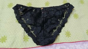 Black Lace Briefs with Bow Detail