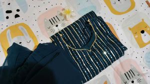 Teal Sequin Sharara Set with Dupatta