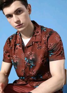 Moda Rapido Men Maroon Floral Resort Wear Shirt