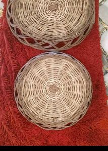 7. TWO Woven Rattan Plates Set
