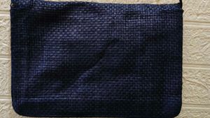 Blue Woven Clutch Bag
