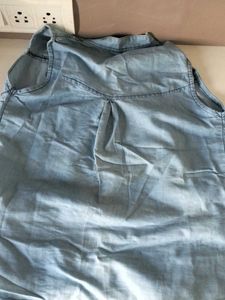 Light Blue Denim Sleeveless Top