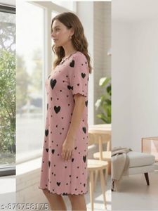 Pink Heart Print Top