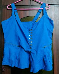 Blue Crop Top