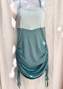 I. Ruched Mini Dress with Smocked Bodice