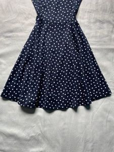 H&amp;M Navy Blue Polka Dot Dress