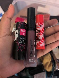 Stylish Blue Dial Watch, lipsticks, nailpaints