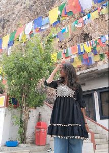 Elegant Black Embroidered Ethnic Gown