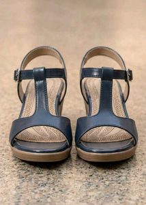 Stylish Navy Wedge Sandals
