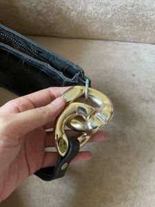 Chic Black Croc Embossed Shoulder Bag