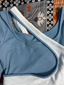 Littlebox Blue &amp; White Top