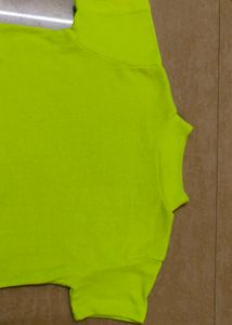 Neon Yellow Mock Neck Tee 📍Free Delivery