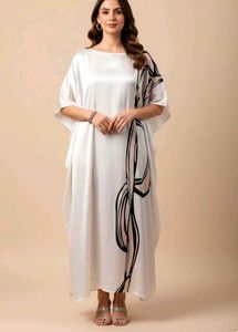 Elegant Off-White Kaftan Dress