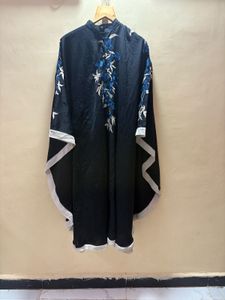 Embroidered Black kaftan abaya