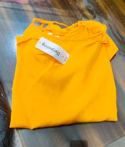 Mustard Yellow Cold Shoulder Ruffle Dress
