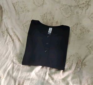 Black Button-Up Top