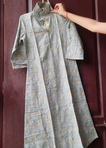 Light Blue Floral Print Kurta