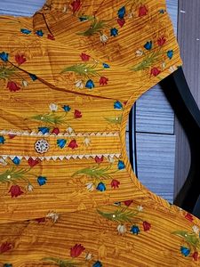 Stitched Mustard A line Kurta