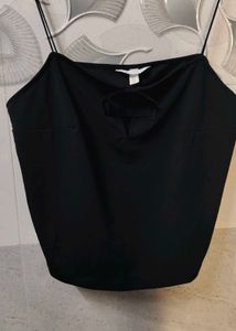 Black Cami Top with Bow Detail H&amp;M