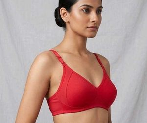 Red Cotton Bra