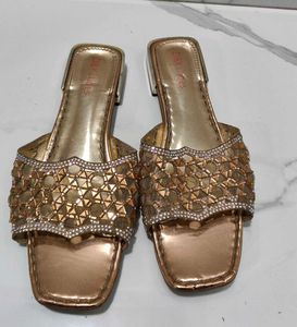 Embellished Rose Gold Slides