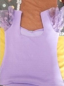 Lilac Puff Sleeve Top