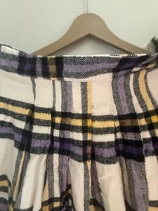 Plaid Button-Front Mini Skirt