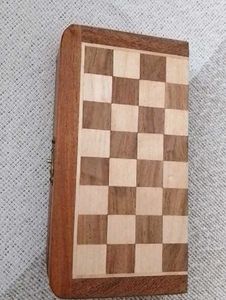 Vintage Wooden Folding Chess Set