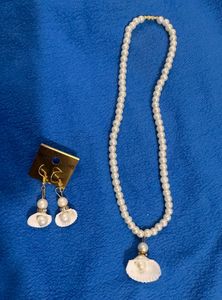 Pearl Necklace and Earring Set