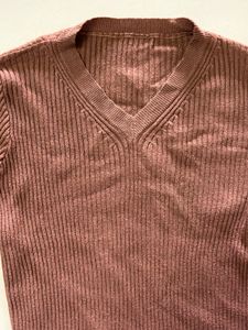 Cozy Ribbed V-Neck Long Sleeve Top