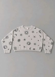 CELESTIAL MOON &amp; SUN PRINT SWEATSHIRT