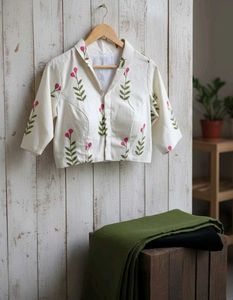 Floral Print Readymade Saree Blouse