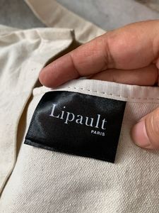 Lipault Paris Cream Canvas Tote Bag