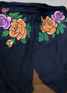hand painted black cotton dupatta