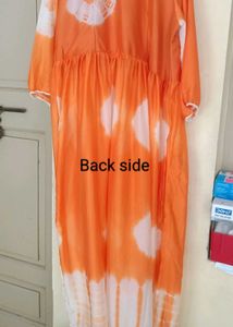 Vibrant Orange Tie-Dye Kurta