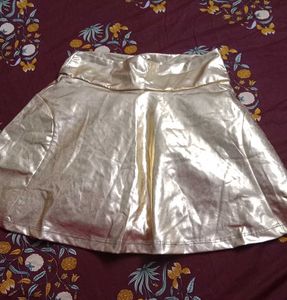 26 size Gold Metallic Skater Skort