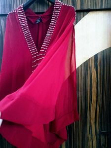 Stunning Red Beaded Cape