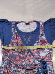 Stylish Graphic Print Tunic Top