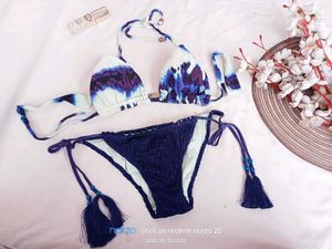 Blue &amp; White Bikini Set