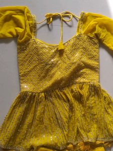 Stunning Yellow Sequined Lehenga Choli