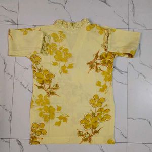 Elegant Yellow Floral Kurta