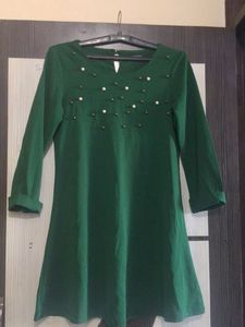 Green Embellished Tunic Top