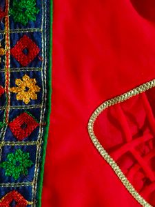 Red Embroidered Saree with blouse