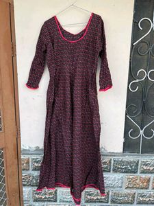 Elegant Floral Print Kurta Dress
